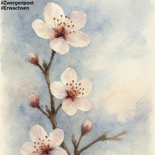 Das Aquarell des blühenden Zweiges eines Pflaumenbaums.